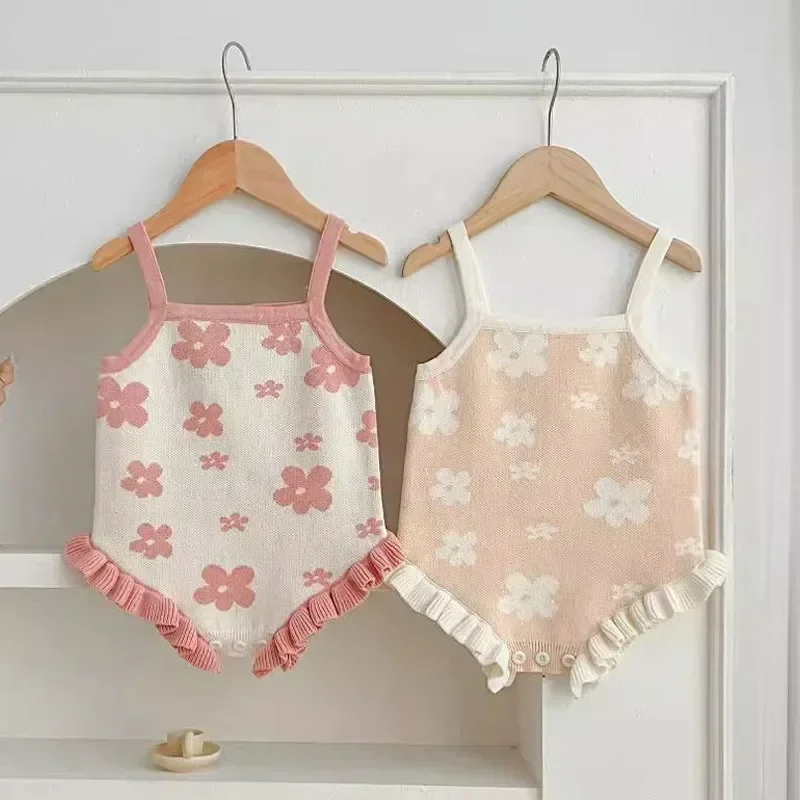 Newborn Baby Girl Romper Floral - Jesienne nowonarodzone dziewczynki body bez rękawów