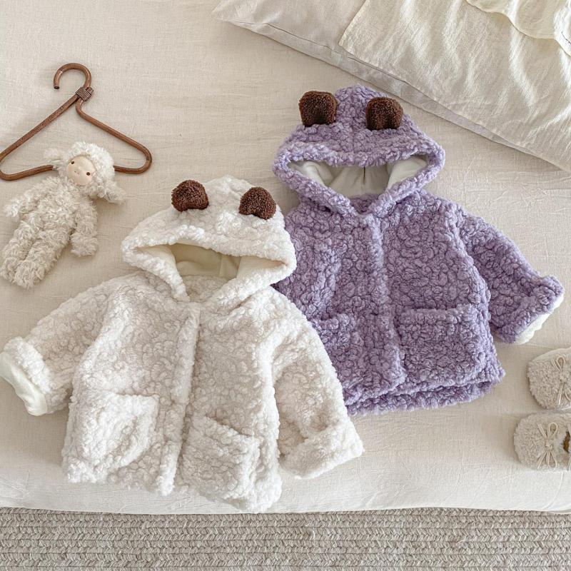 Toddler Boy Winter Fleece Jacket - Dziecięca kurtka z kapturem i uszkami
